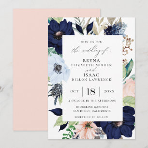 Elegant Floral Frame Wedding Invitation
