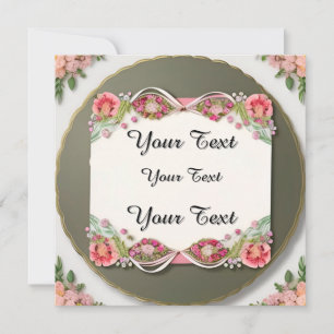 Elegant Floral-Framed Blank Card