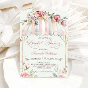 Elegant Floral French Bridal Shower Invitation