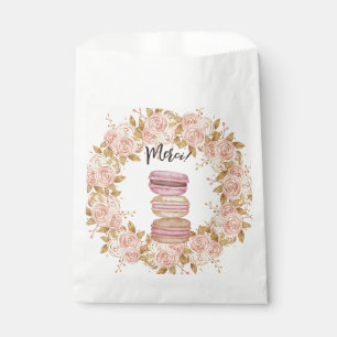 Elegant Floral French Macaron Paris Party Favour Bags