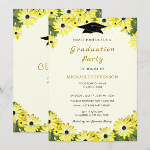 Elegant Floral Fresh Grad Party Invitation