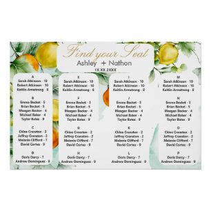 Elegant floral & Fruits watercolour Wedding Poster