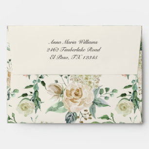 Elegant Floral Full Pattern Wedding Invitation Envelope