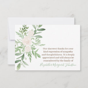 Elegant Floral Funeral Thank You Bereavement Card