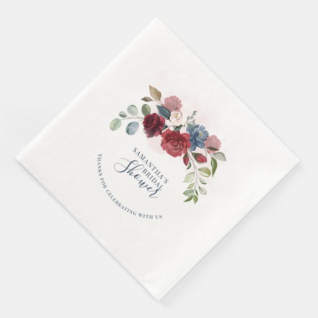 Elegant Floral Future Mrs Bridal Shower Napkin (Corner)