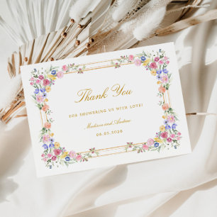 Elegant Floral Garden Baby Shower Thank You Enclosure Card