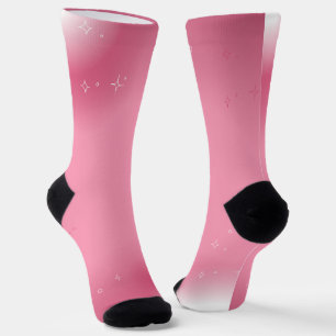 Elegant Floral Garden Blue Butterfly Crew Socks