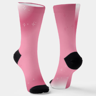 Elegant Floral Garden Blue Butterfly Crew Socks |