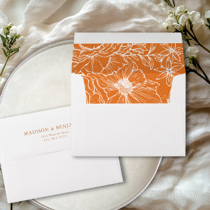 Elegant Floral Garden Copper Wedding Address Envelope