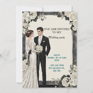 Elegant Floral Garden Custom Wedding Invitation