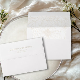 Elegant  Floral Garden Ivory Wedding Address Envelope