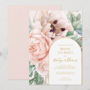 Elegant Floral Garden Pastel Bridal Tea Party Invitation