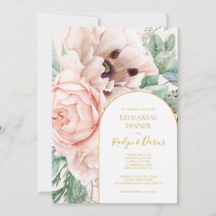 Elegant Floral Garden   Pastel Rehearsal Dinner Invitation