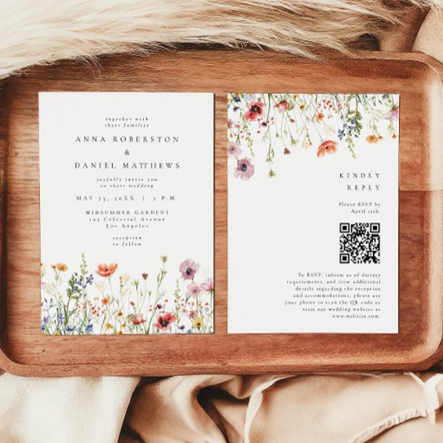 Elegant Floral Garden QR Code Wedding Invitation (Creator Uploaded)