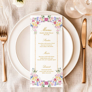 Elegant Floral Garden Spring Bridal Shower Menu