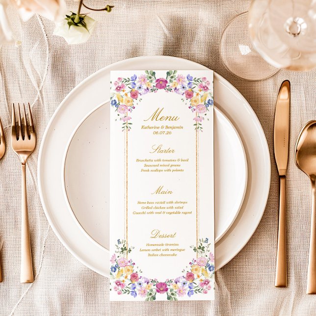 Elegant Floral Garden Spring Wedding Menu (Creator Uploaded)