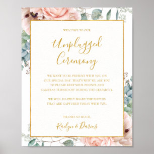 Elegant Floral Garden   Unplugged Ceremony Sign