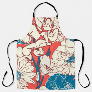Elegant Floral Garden: Vintage Seamless Design Apron