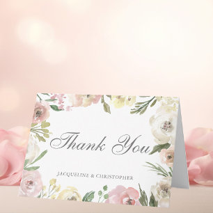 Elegant Floral Garden Wedding Personalized Thank You Card