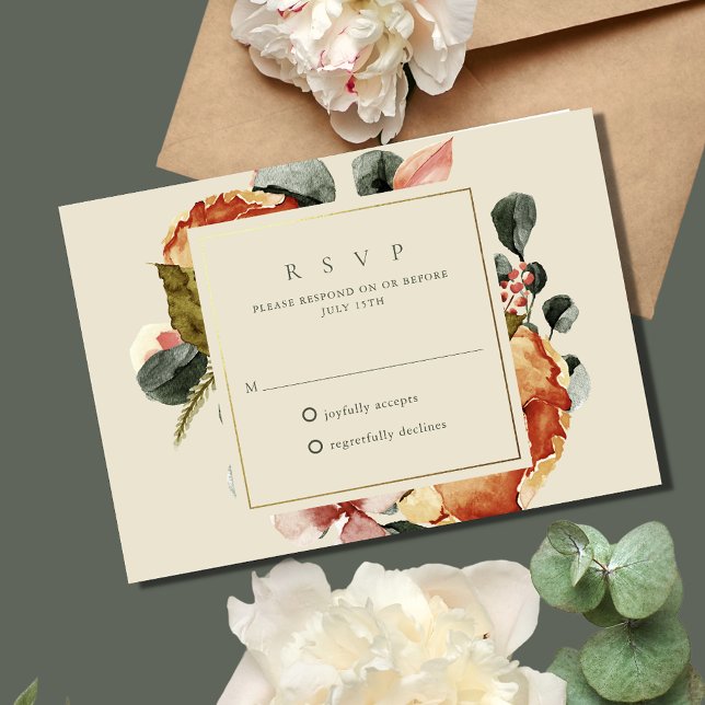 Elegant Floral Garden Wedding RSVP Card (Elegant Floral Garden Wedding RSVP Card)