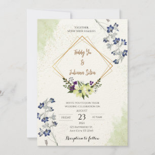 Elegant Floral Geometric Wedding Invitation