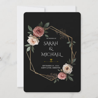Elegant Floral Geometric Wedding Invitation Card