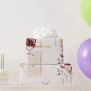 Elegant Floral Geometric Wrapping Paper