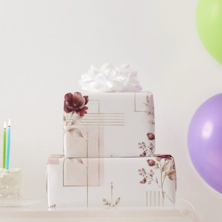 Elegant Floral Geometric Wrapping Paper