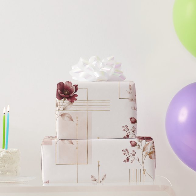 Elegant Floral Geometric  Wrapping Paper (Party Gifts)