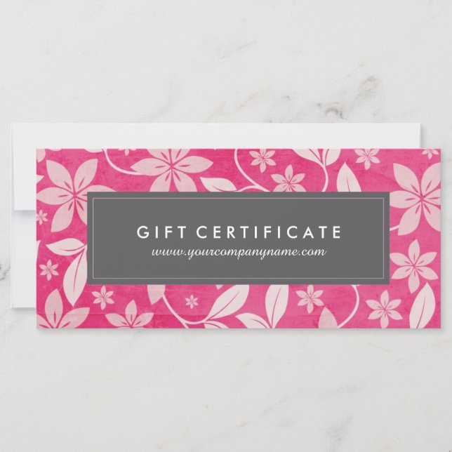 Elegant Floral Gift Certificate (Front)