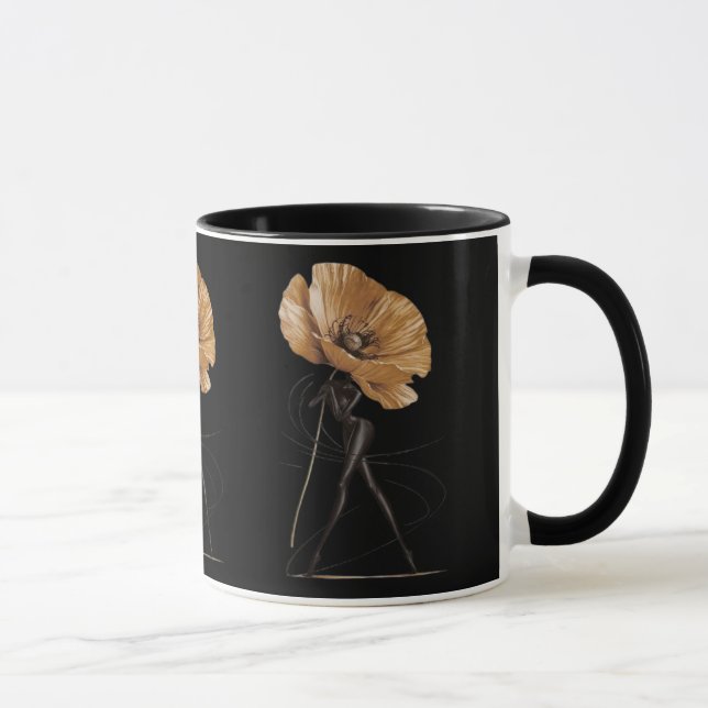 Elegant Floral Goddess Fashion Illustration Mug (Right)