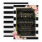 Elegant Floral Gold Black Stripes Retirement Party