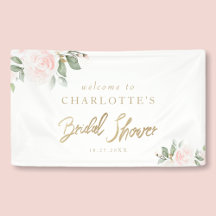 Elegant Floral Gold Bridal Shower Welcome