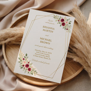 Elegant Floral Gold Invitation