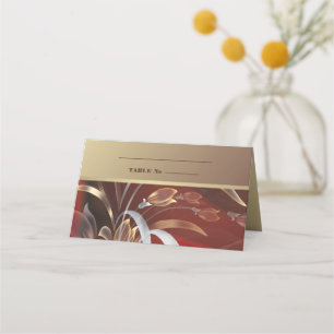 Elegant Floral Gold Table Place Cards