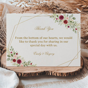 Elegant Floral Gold Thank You Card