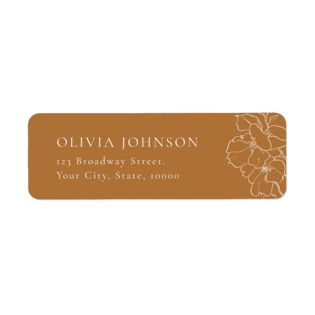 Elegant floral golden fall Return Address (Front)