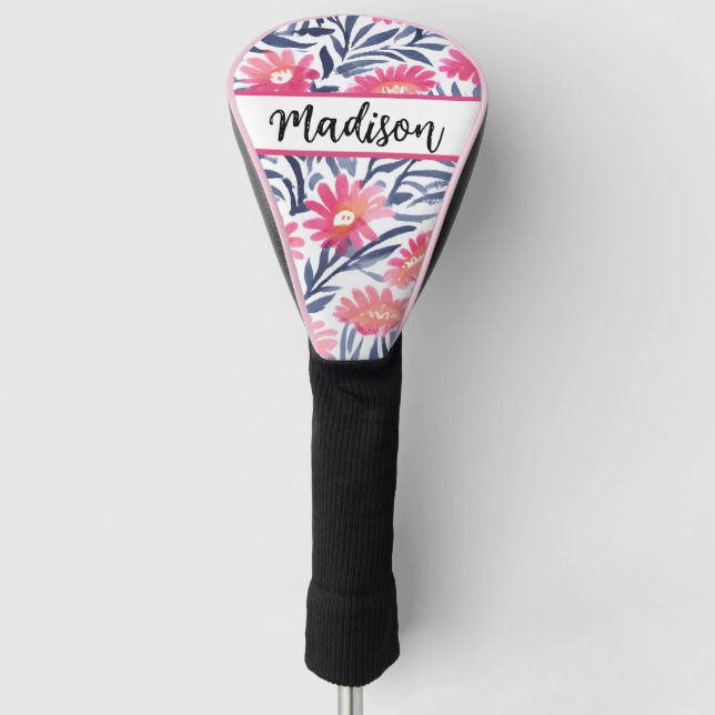 Elegant Floral Golf Head Cover: Protect Your Club Cover (Front)