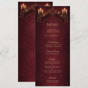 Elegant floral Gothic Halloween Wedding Menu