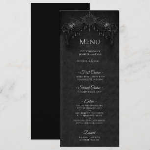 Elegant floral Gothic Halloween Wedding Menu