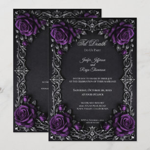 Elegant Floral Gothic wedding invitation