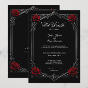Elegant Floral Gothic wedding invitation