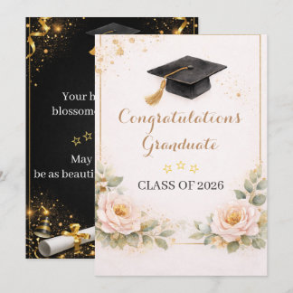 Elegant Floral Graduation Card 2026