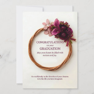Elegant Floral Graduation Card for Daughter
