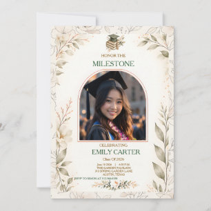 Elegant Floral Graduation Invitation