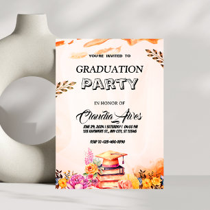 Elegant Floral Graduation Party Invitation