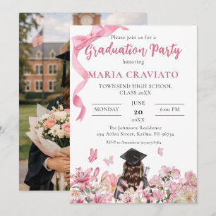 Elegant Floral Graduation Party Invitation