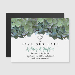 Elegant Floral Green Hydrangea Save Our Date Card