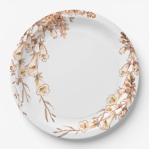 Elegant Floral Greenery Bridal Shower Wedding Paper Plate