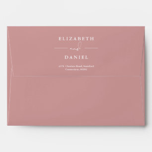 Elegant Floral Greenery Dusty Rose Return Address Envelope